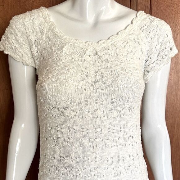 Zara Crochet Dress Cream Open Weave Dress Size S • NEW WITH TAGS • - Picture 5 of 9